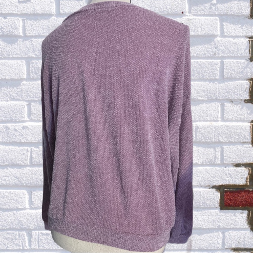 ❌DONATED❌Lavender Purple V-neck Button Front Oversized Knit Sweater Top - Picture 6 of 12